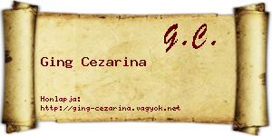 Ging Cezarina névjegykártya